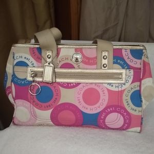 Coach Daisy Scarf print tote bag f 15165